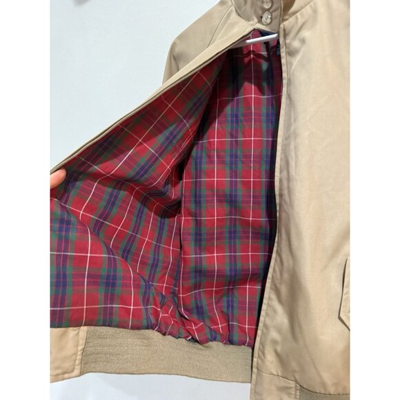 VINTAGE MENS EDDIE BAUER Medium TAN KHAKI BOMBER USA MADE JACKET Zip Up Light - Picture 4 of 5